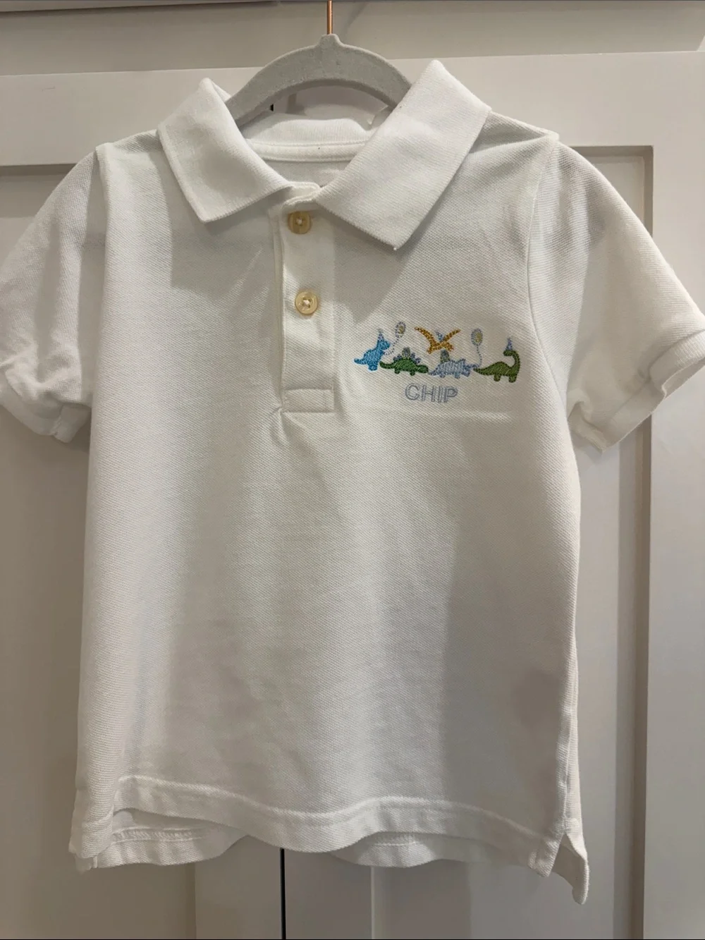 Lot of 4 The Children's Place White Polo Shirts with ‘Chip’ Monogram 3T